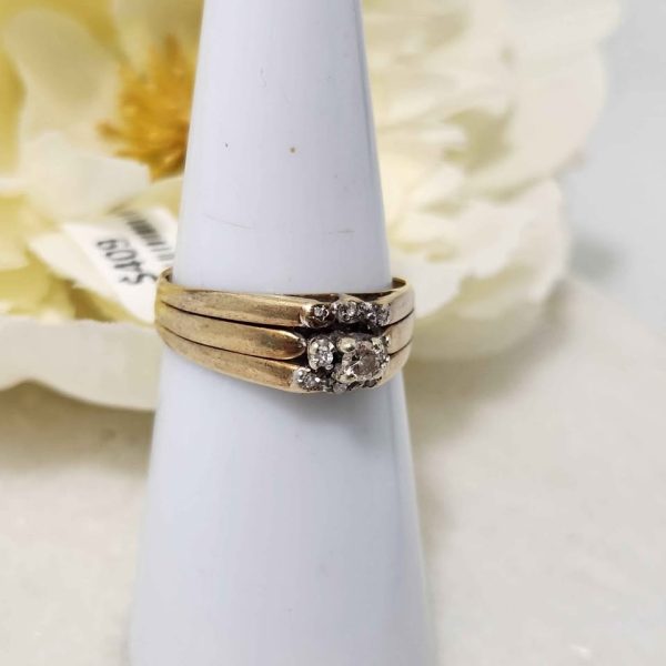LADIES 9CT YELLOW GOLD RING (3) SET #GN371890 - Image 3