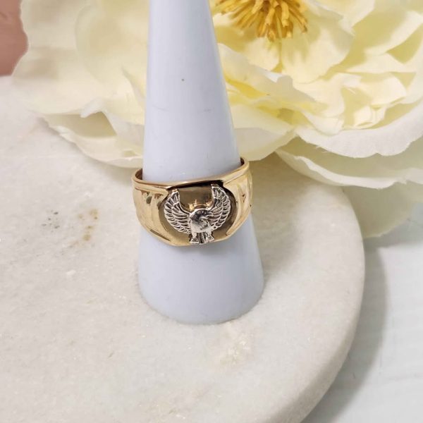 MENS 9CT YELLOW GOLD RING (EAGLE) #GN370814 - Image 5