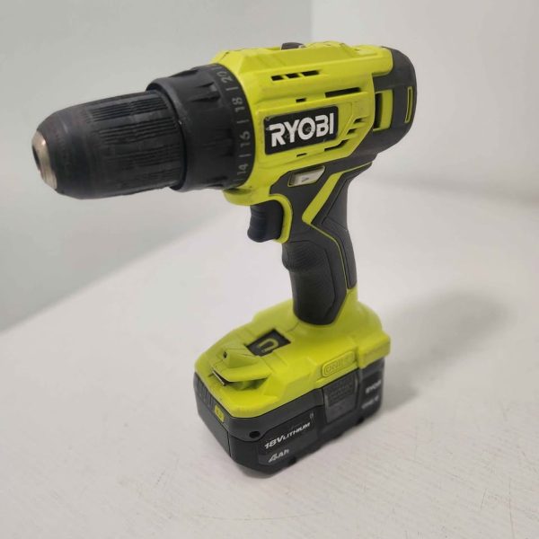 RYOBI HAMMER DRILL WITH 4.0AH BATTERY #GN374609