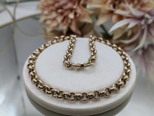 Ladies 9CT Yellow Gold CZ Belcher Chain Necklace (46.3gms)*REDUCED PRICE* - BP296414