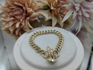 Ladies 9CT Yellow Gold Heart Locket Bracelet (47gms) - BP364346