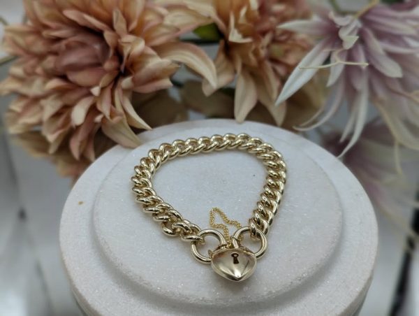 Ladies 9CT Yellow Gold Heart Locket Bracelet (47gms) - BP364346