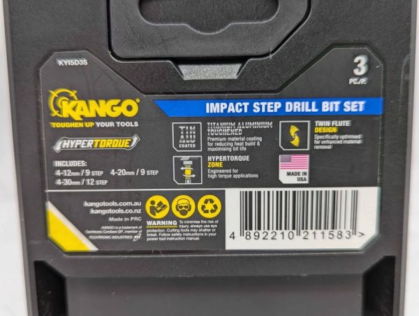 Sealed Kango 3 Pce Impact Step Drill Bit Set (Metal) - BP371116 - Image 5