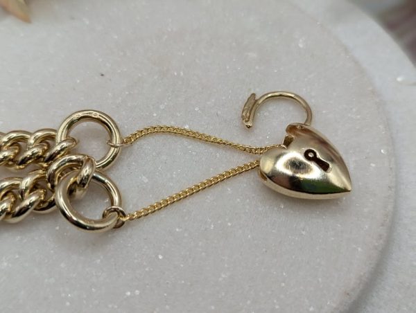 Ladies 9CT Yellow Gold Heart Locket Bracelet (47gms) - BP364346 - Image 6
