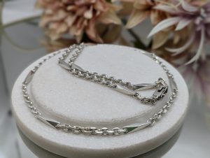 Unisex Silver Chain Link Style Necklace (43.1gms) - BP373714