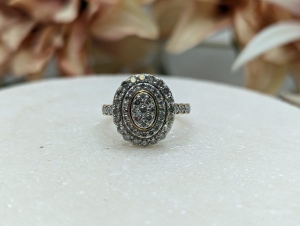 Ladies 9CT Yellow Gold Diamond Cluster Dress Ring (3.0gms) - BP296413 - Image 2