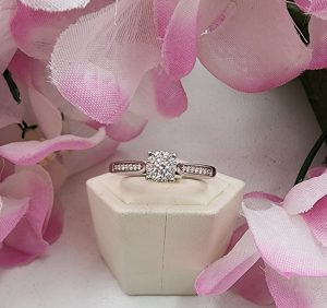 Ladies 9CT White Gold Diamond Ring - IP317552