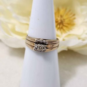 LADIES 9CT YELLOW GOLD RING (3) SET #GN371890
