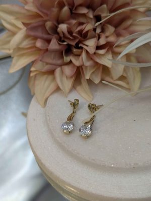 Ladies 9CT Yellow Gold CZ Earrings (3.7gms) - BP361284