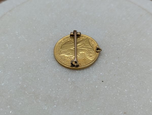 22CT Yellow Gold Full Sovereign Coin Pin (8.4gms) - BP354938 - Image 3