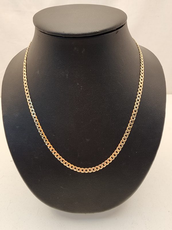 Unisex 9CT Yellow Gold Curb Necklace 50CM - IP355107 - Image 2