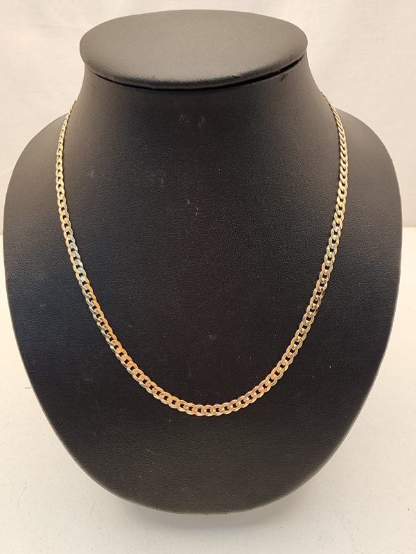 Unisex 9CT Yellow Gold Curb Necklace 50CM - IP355107 - Image 9