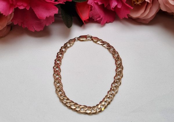 9ct Yellow Gold Double Curb Link Bracelet TW331241 - Image 6