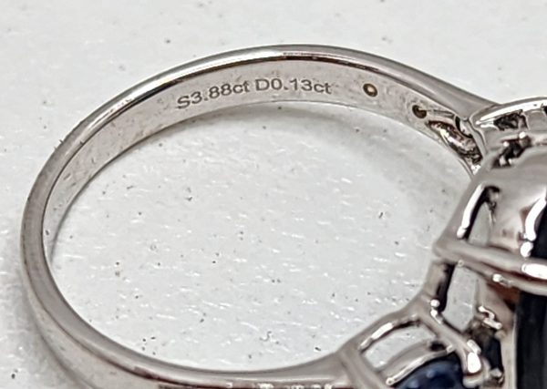 Ladies 14CT White Gold Ring with Sapphires and Diamonds - IP304968 - Image 18