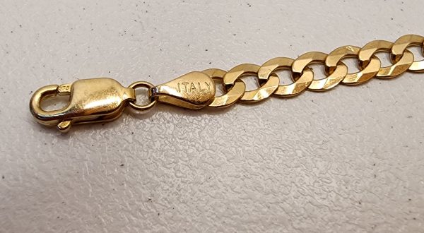 Unisex 9CT Yellow Gold Curb Necklace 50CM - IP355107 - Image 6