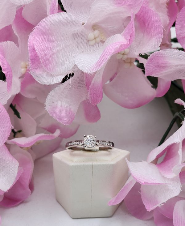 Ladies 9CT White Gold Diamond Ring - IP317552 - Image 3