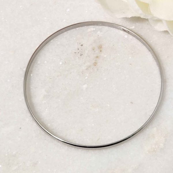 LADIES 14CT WHITE GOLD BANGLE #GN370799 - Image 6