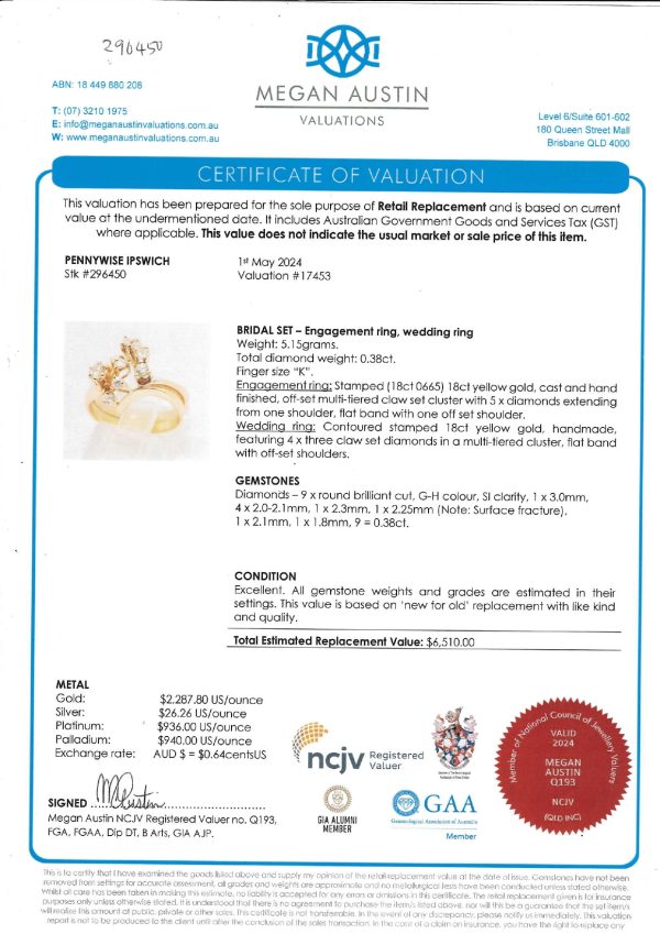 Valuated 18CT Yellow Gold Diamond Bridal Set - IP296450 - Image 26