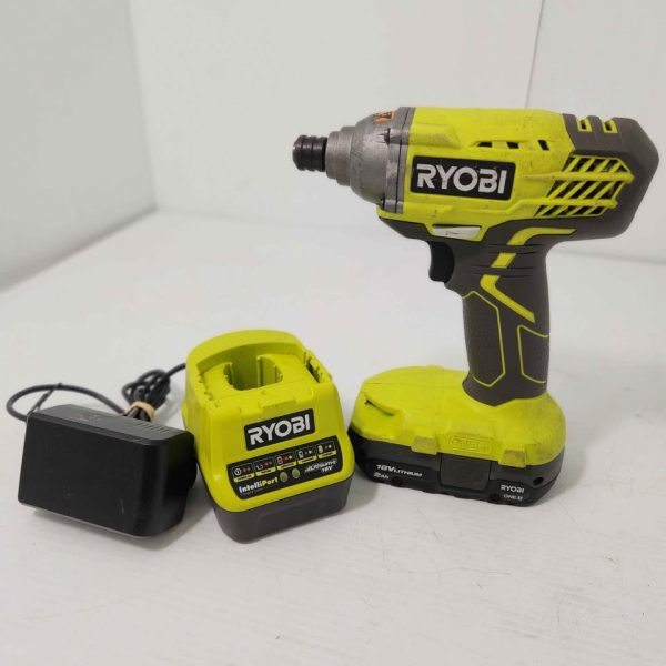 RYOBI IMPACT DRIVER WITH BATTERY AND CHARGER #GN376188 - Image 9