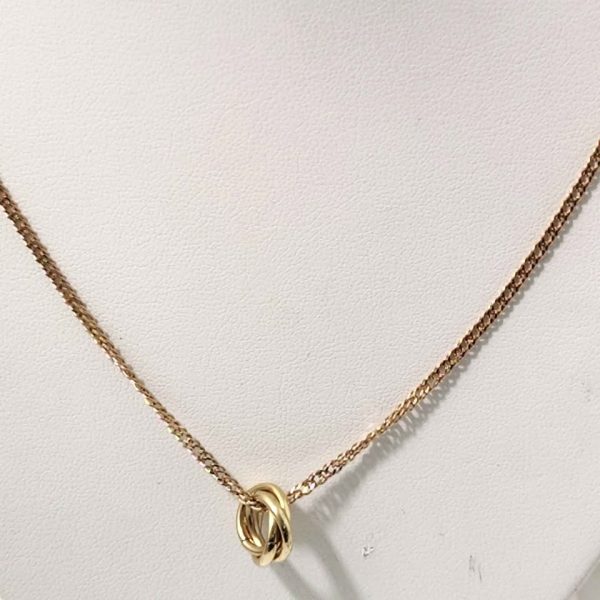 LADIES 9CT YELLOW GOLD CHAIN WITH SWIRLY PENDANT #GN370816 - Image 4