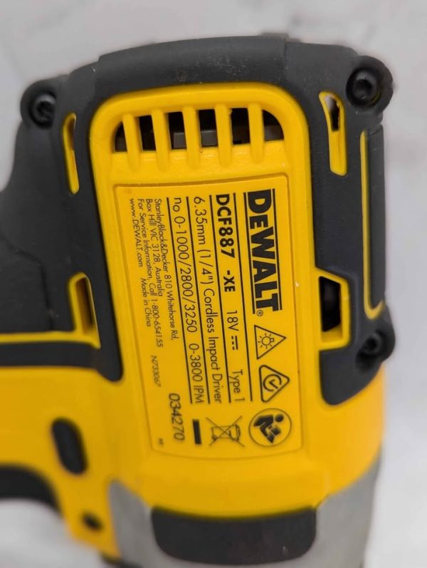 DeWalt 28V Brushless Impact Driver Skin-Only (DCF887) - BP371005 - Image 4