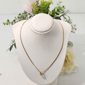 LADIES 9CT YELLOW GOLD CHAIN WITH SWIRLY PENDANT #GN370816