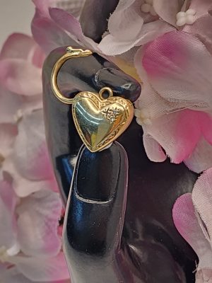 Ladies 9CT Yellow Gold Heart Locket Pendant with Diamonds -IP332935