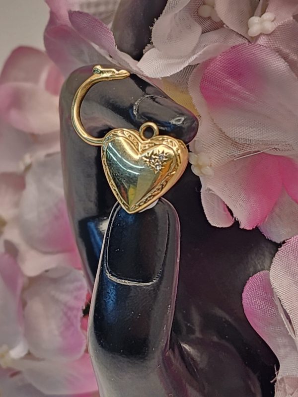 Ladies 9CT Yellow Gold Heart Locket Pendant with Diamonds -IP332935 - Image 7