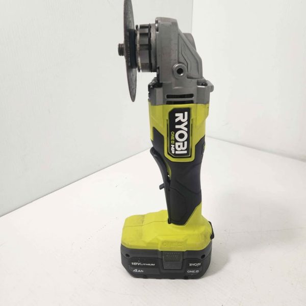 RYOBI ANGLE GRINDER WITH 4.0AH BATTERY #GN374611 - Image 6
