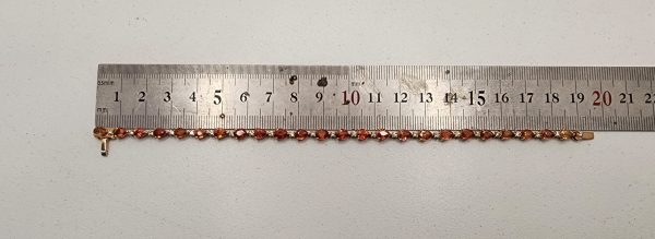 Ladies 14CT Rose Gold Bracelet with Orange Sapphires and Diamonds - IP304965 - Image 14