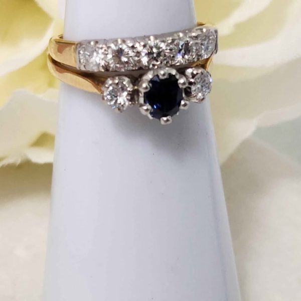 LADIES 18CT YELLOW/PLATINUM RING SET #GN370797 - Image 4