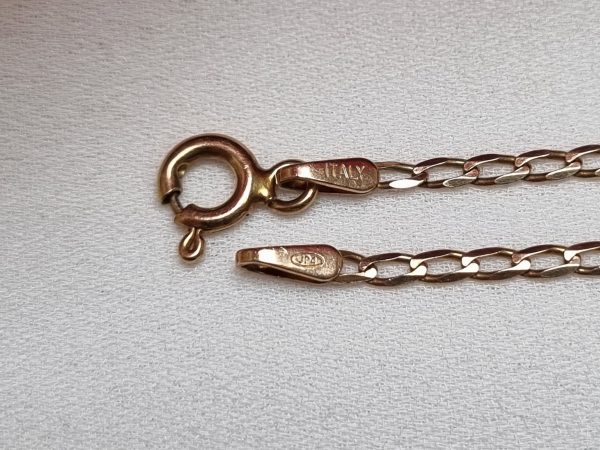 9ct Yellow Gold Thin Curb Chain Bracelet TW317662 - Image 9