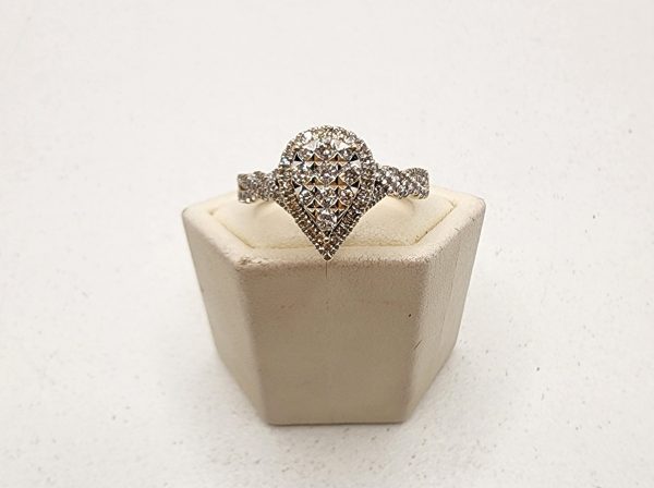 Ladies 9CT Tear Drop Diamond Ring - IP354622 - Image 14