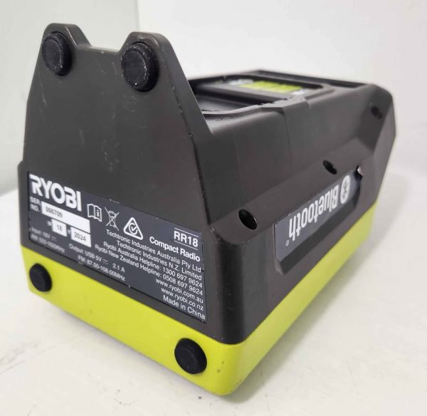 RYOBI 18V ONE+ CORDLESS BLUETOOTH COMPACT RADIO #GN374301 - Image 3