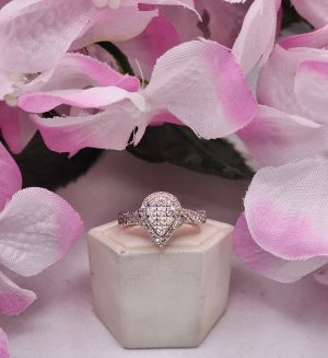Ladies 9CT Tear Drop Diamond Ring - IP354622