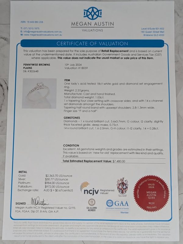 Lady's 18CT White Gold and Diamond Engagement Ring (2.57gms) - BP302647 - Image 7
