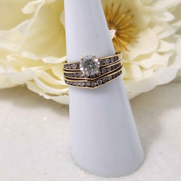 LADIES 9CT YELLOW GOLD BRIDAL RING SER (3) #GN370953 - Image 10