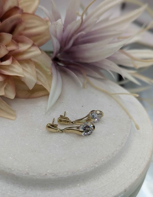 Ladies 9CT Yellow Gold CZ Earrings (3.7gms) - BP361284 - Image 3