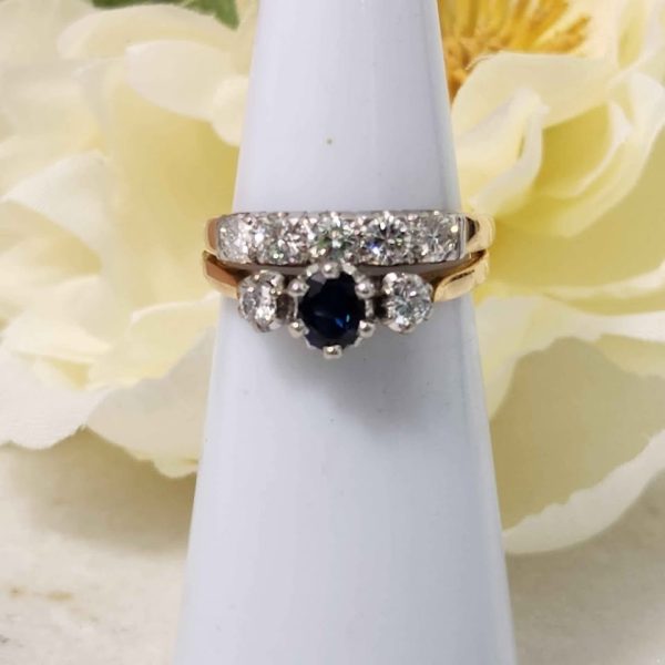LADIES 18CT YELLOW/PLATINUM RING SET #GN370797 - Image 7