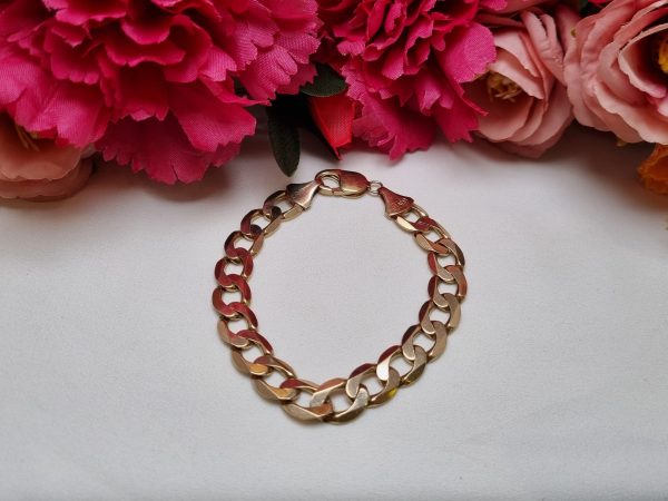 9ct Yellow Gold Curb Chain Bracelet TW318888 - Image 6