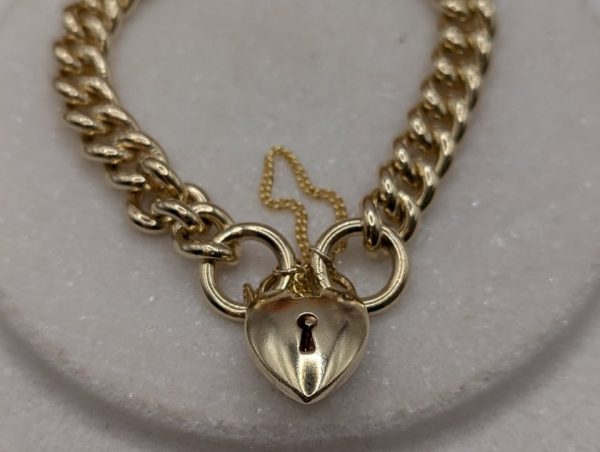 Ladies 9CT Yellow Gold Heart Locket Bracelet (47gms) - BP364346 - Image 2