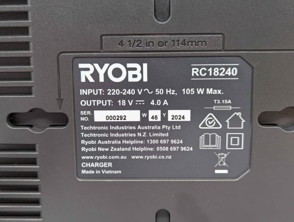 Ryobi 18V ONE+ Dual Port Battery Charger (RC18240) - BP371113 - Image 8