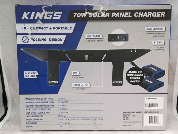 Sealed Kings 70W Solar Panel Charger (AKEP-SLRCHG70W) - BP366468 - Image 3