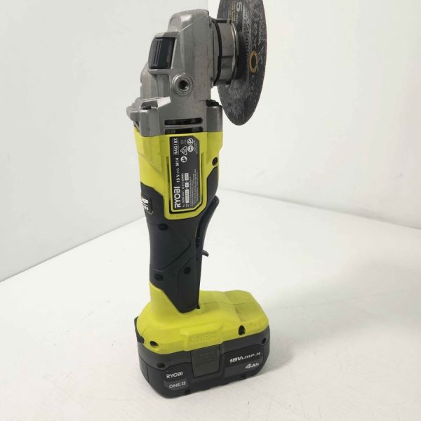 RYOBI ANGLE GRINDER WITH 4.0AH BATTERY #GN374611 - Image 8