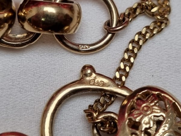 9ct Yellow Gold Belcher Heart Locket Bracelet TW326437 - Image 6