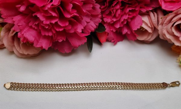9ct Yellow Gold Double Curb Link Bracelet TW361585 - Image 3