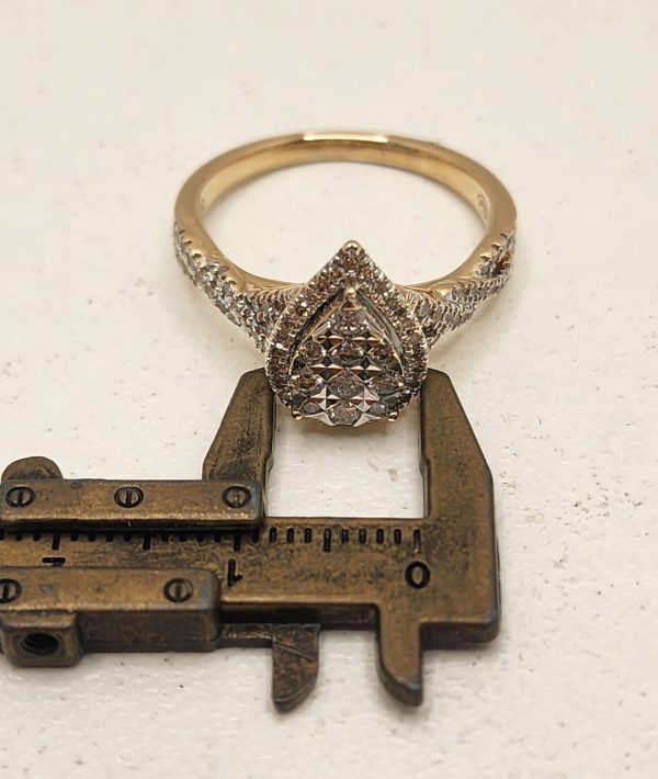 Ladies 9CT Tear Drop Diamond Ring - IP354622 - Image 18