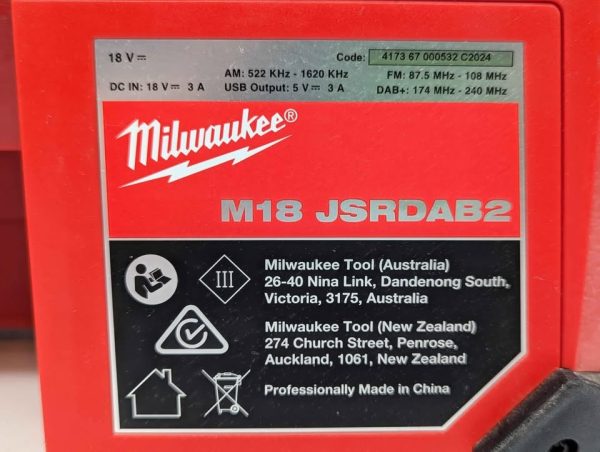 Milwaukee 18V Bluetooth DAB+ Jobsite Radio Skin-Only (M18 JSRDAB2) - BP359068 - Image 14