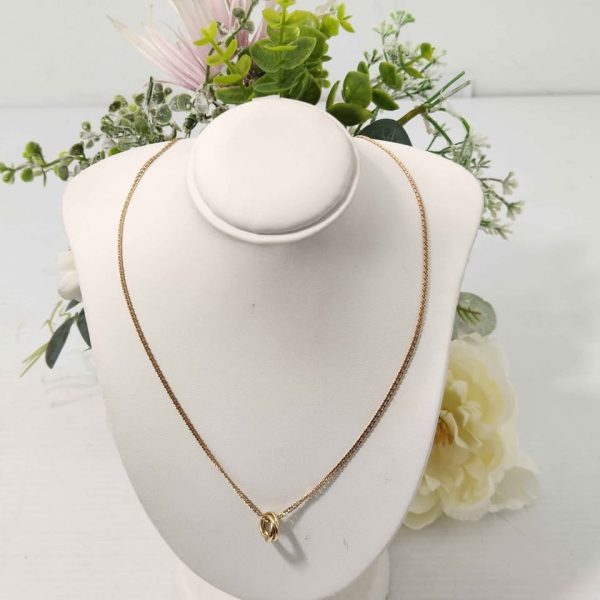 LADIES 9CT YELLOW GOLD CHAIN WITH SWIRLY PENDANT #GN370816 - Image 6