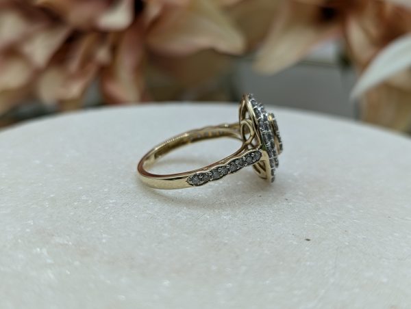 Ladies 9CT Yellow Gold Diamond Cluster Dress Ring (3.0gms) - BP296413 - Image 3